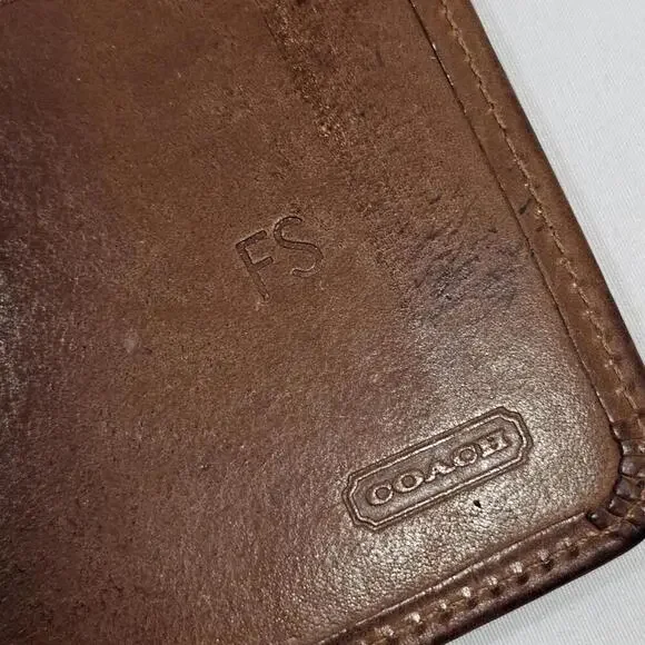 Vintage COACH Wallet Brown Clutch Bifold Pocket Checkbook Rare - Picture 3 of 7